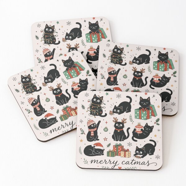 Item preview, Christmas Cat Catmas Meow Holiday, Funny Black Cat Xmas Festive Kitty Gift designed and sold by Quiajia.