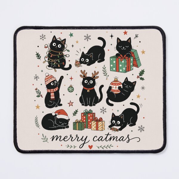 Item preview, Christmas Cat Catmas Meow Holiday, Funny Black Cat Xmas Festive Kitty Gift designed and sold by Quiajia.