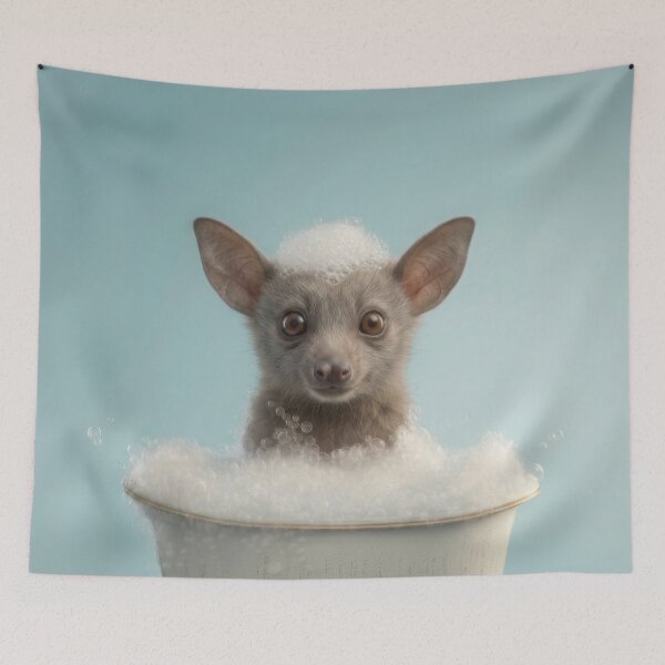 Item preview, Baby Fruit Bat Bubble Bath Cute Nursery Bathroom Wall Art designed and sold by LazyOwlStore.