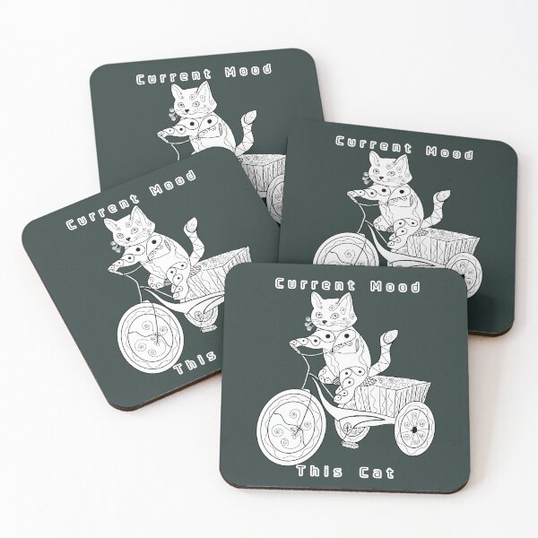 Item preview, Whimsical Patterned Cat on Tricycle Line Art  designed and sold by LeshanArt.