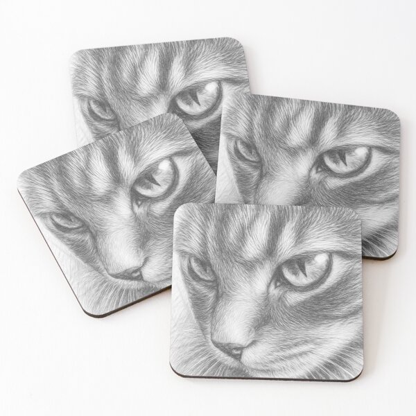 Item preview, Detailed Pencil Sketch Portrait of a Tabby Cat Hand Drawn Pet Art Print designed and sold by Leon Woods Pencil Art.