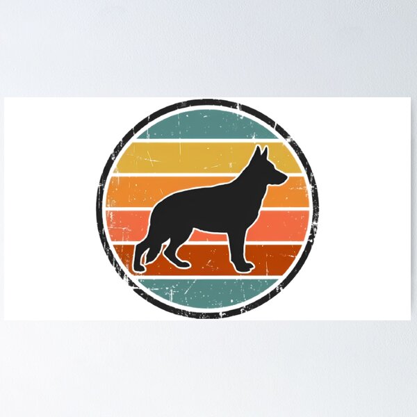Item preview, Vintage Retro German Shepherd Dog Silhouette Badge designed and sold by GTFullShop.