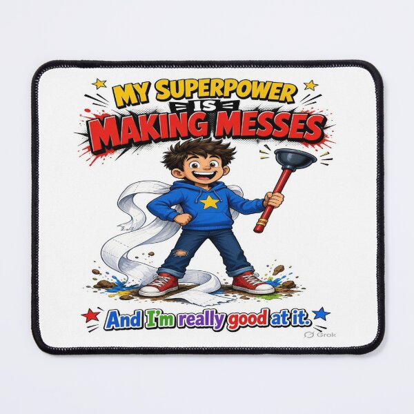 Item preview, My Superpower Is Making Messes – Funny Messy Kid Superhero Shirt designed and sold by Sushikidsntoddlers.