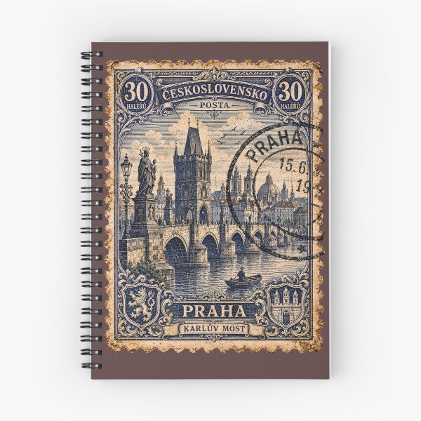 Item preview, Vintage Prague Charles Bridge Postage Stamp designed and sold by Neuro Muse Studio.