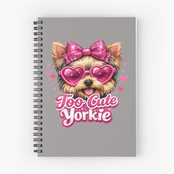 Item preview, Too Cute Yorkie – Pink Heart Sunglasses Glitter Bow Design designed and sold by Yorkie Magic Studio .