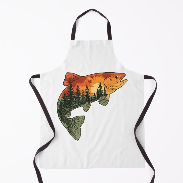 Item preview, Retro Wild Salmon Forest Sunset Double Exposure designed and sold by Shopeon Designs.