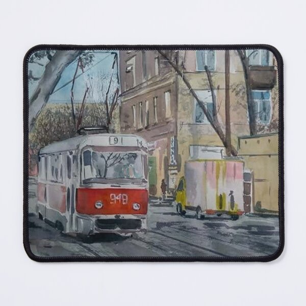 Item preview, Vintage Red Tram City Spring designed and sold by SlavaArt.