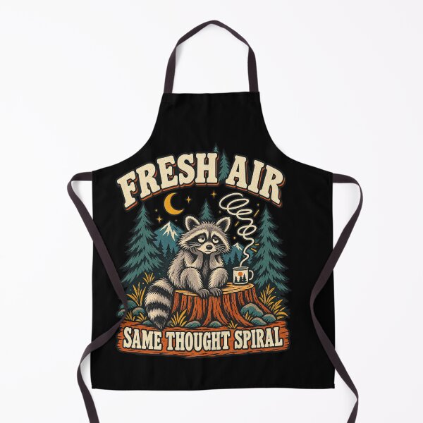 Item preview, Fresh Air, Same Thought Spiral – Funny Raccoon Camping designed and sold by FreshPixelArt.