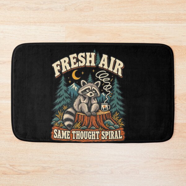 Item preview, Fresh Air, Same Thought Spiral – Funny Raccoon Camping designed and sold by FreshPixelArt.