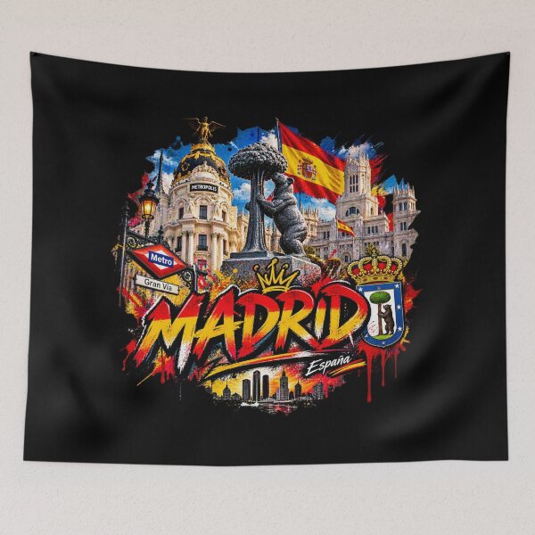 Item preview, Madrid Spain Urban Street Art – Graffiti City Design designed and sold by URBIVO.