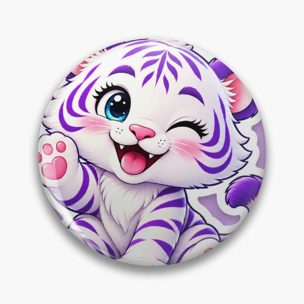 Item preview, Cute Purple White Tiger Cub Sticker designed and sold by DKSH1234.