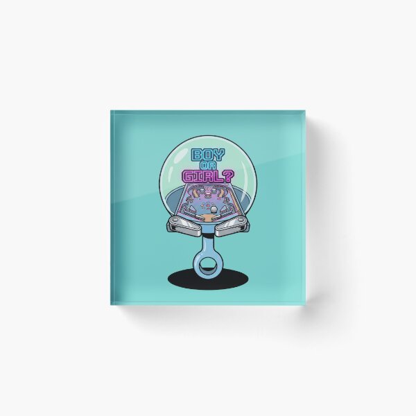Item preview, Retro Pinball Baby Rattle Gender Reveal Boy or Girl Gamer Pregnancy Art designed and sold by Rare By Hero.