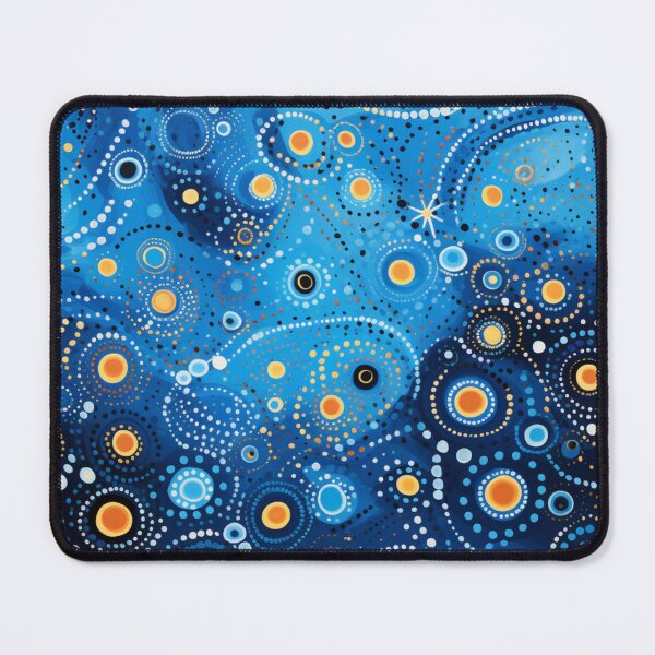 Item preview, Aboriginal Dot Art Blue Water Ocean Abstract Pattern designed and sold by GrinGalore.