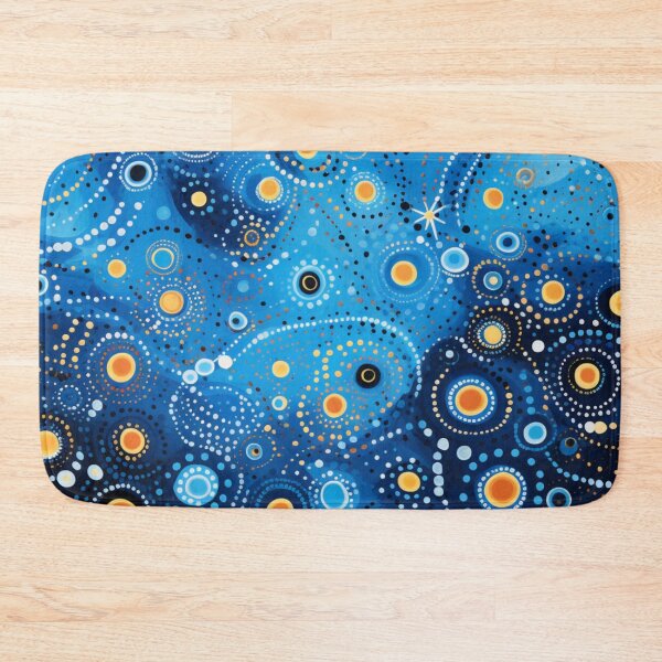Item preview, Aboriginal Dot Art Blue Water Ocean Abstract Pattern designed and sold by GrinGalore.