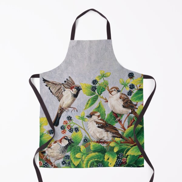 Item preview, House Sparrow Birds Artwork Illustration designed and sold by By Kelly Attenborough.