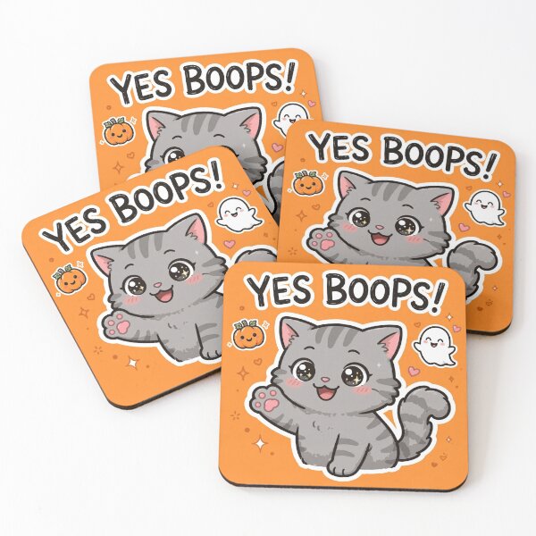 Item preview, Yes Boops! Happy Gray Tabby Cat Halloween designed and sold by CMWorkshop.