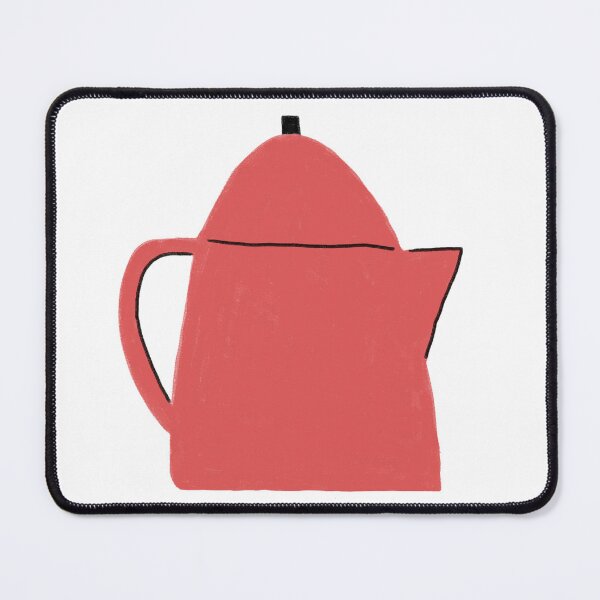 Item preview, Minimalist Coral Red Teapot Silhouette designed and sold by raun.draw.