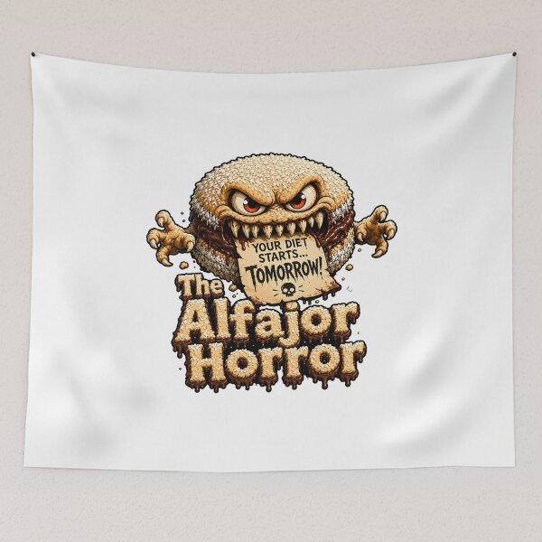 Item preview, The Alfajor Horror - Scary Monster Alfajor Funny Shirt designed and sold by HorrorWorldWeb.