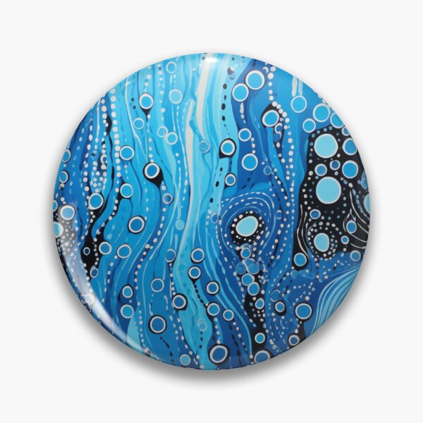 Item preview, Aboriginal Dot Art Blue Ocean Waves Water Pattern designed and sold by GrinGalore.
