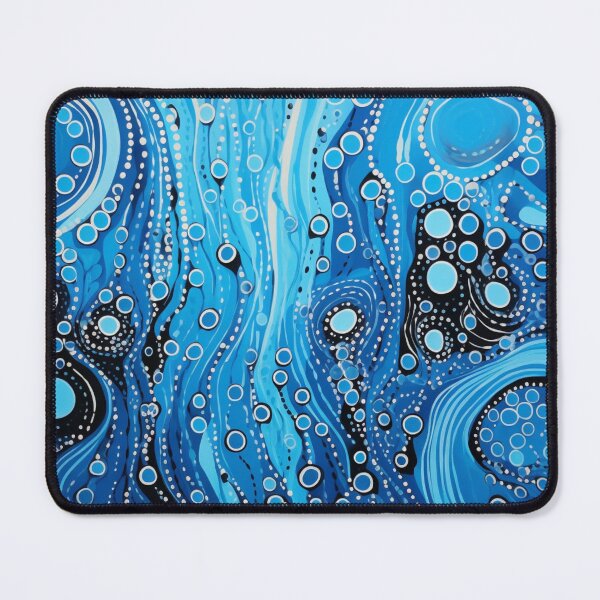 Item preview, Aboriginal Dot Art Blue Ocean Waves Water Pattern designed and sold by GrinGalore.