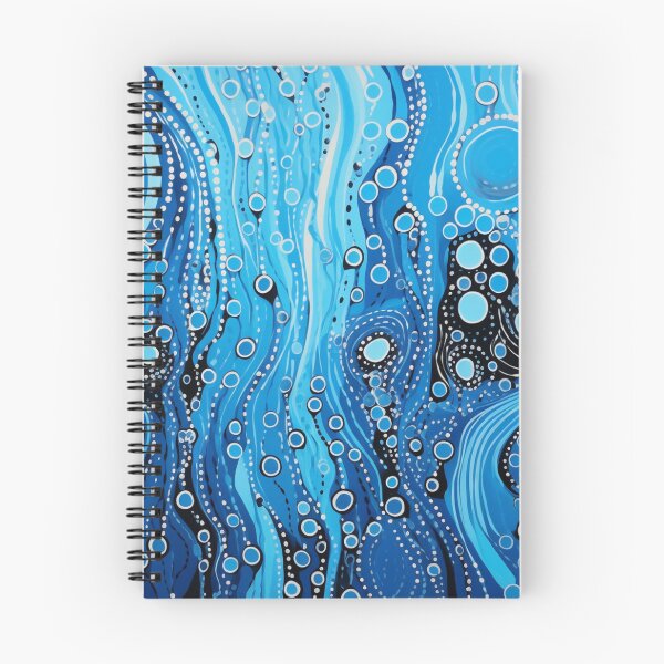 Item preview, Aboriginal Dot Art Blue Ocean Waves Water Pattern designed and sold by GrinGalore.