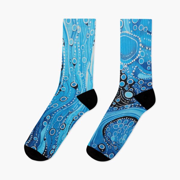 Item preview, Aboriginal Dot Art Blue Ocean Waves Water Pattern designed and sold by GrinGalore.