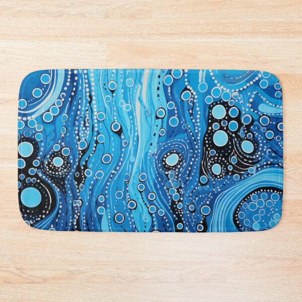 Item preview, Aboriginal Dot Art Blue Ocean Waves Water Pattern designed and sold by GrinGalore.