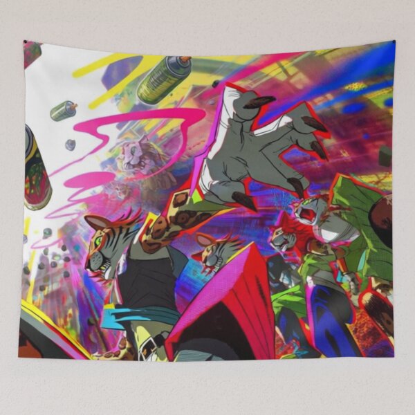 Item preview, Graffiti Cats in Neon Flight (V9) designed and sold by SabaMirzique.
