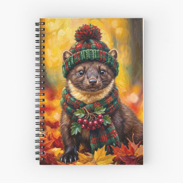 Item preview, Cute Cottagecore Autumn Pine Marten with Hawthorn Berries Illustration designed and sold by Englandbear.