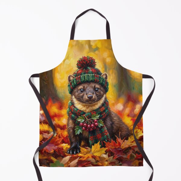 Item preview, Cute Cottagecore Autumn Pine Marten with Hawthorn Berries Illustration designed and sold by Englandbear.