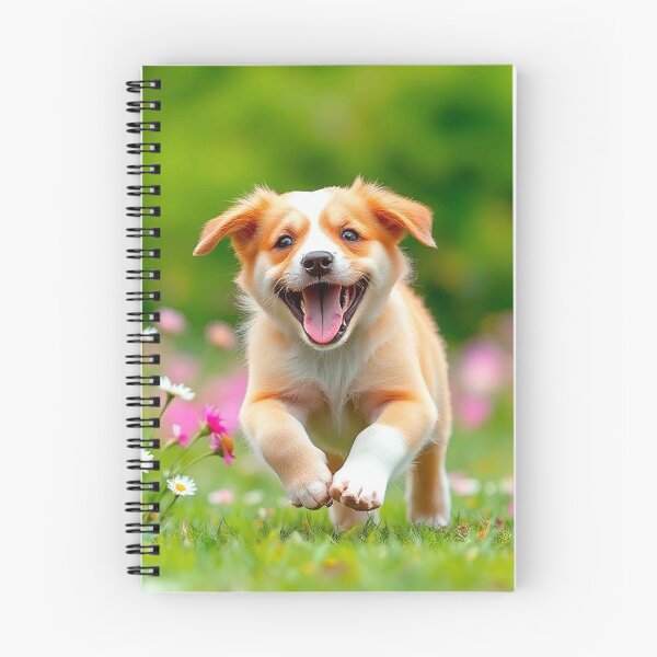 Item preview, Joyful Running Puppy – Happy Corgi-Mix Dog in Flower Field designed and sold by MFMart.