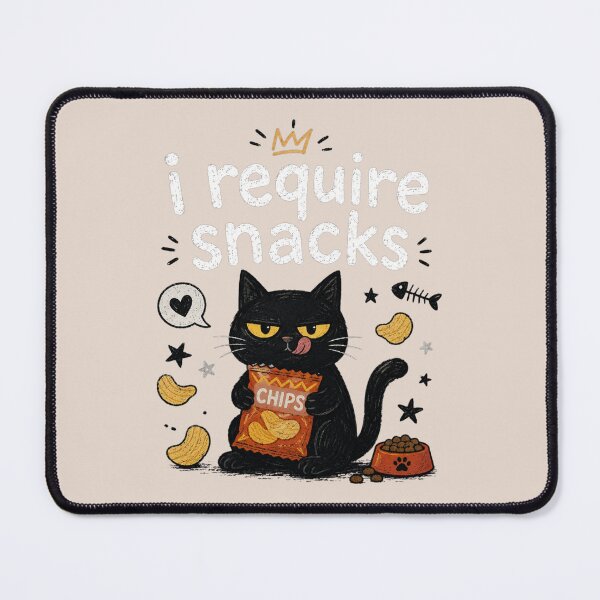 Item preview, I Require Snacks Funny Black Cat, Sarcastic Cat Mom Snarky Cat Lover Gift designed and sold by Quiajia.