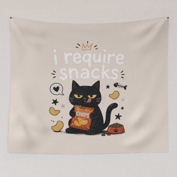 Item preview, I Require Snacks Funny Black Cat, Sarcastic Cat Mom Snarky Cat Lover Gift designed and sold by Quiajia.