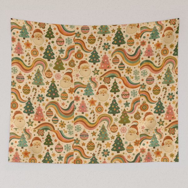 Item preview, Vintage Santa Christmas Pattern | Retro Nostalgic Holiday Design designed and sold by flowerpower999.