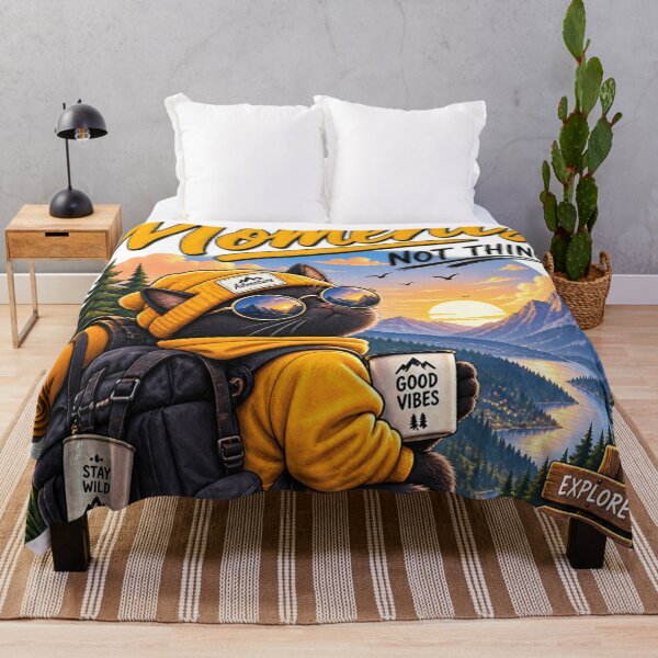 Item preview, Collect Moments Not Things Adventure Cat designed and sold by MoodPopLab.