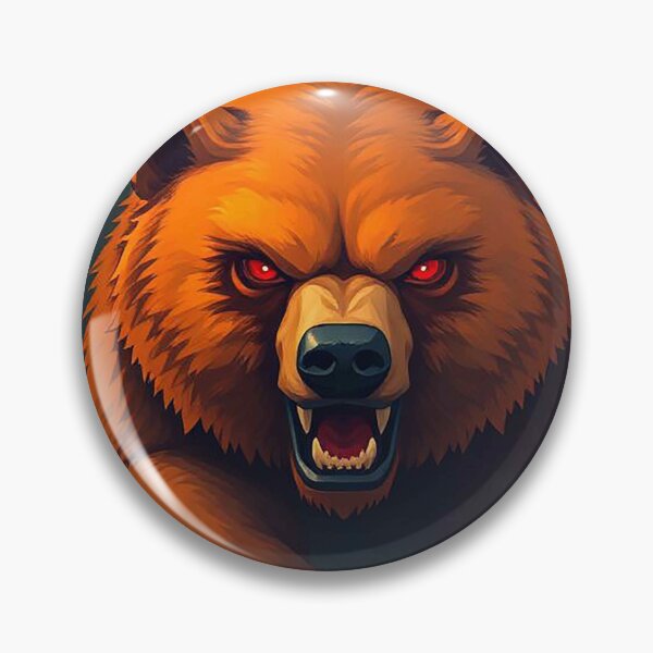 Item preview, Fierce Brown Bear Attack – Aggressive Red-Eyed Bear Portrait designed and sold by MFMart.