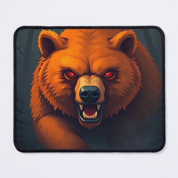 Item preview, Fierce Brown Bear Attack – Aggressive Red-Eyed Bear Portrait designed and sold by MFMart.