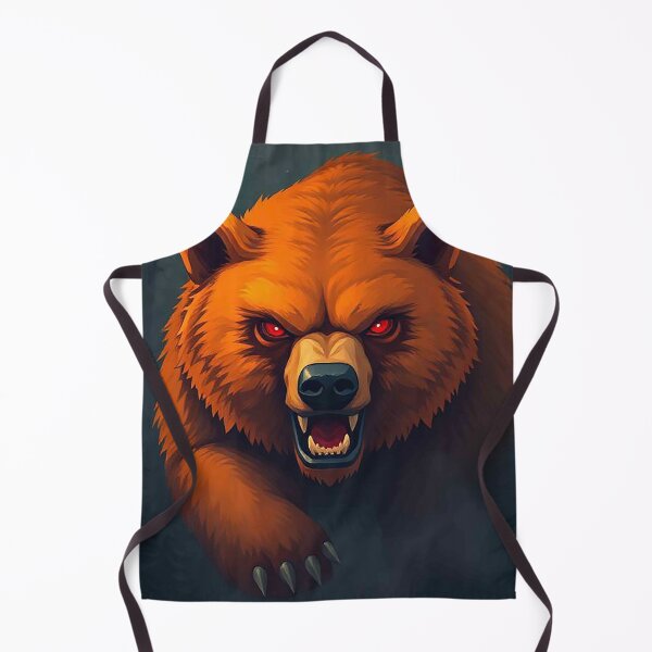 Item preview, Fierce Brown Bear Attack – Aggressive Red-Eyed Bear Portrait designed and sold by MFMart.