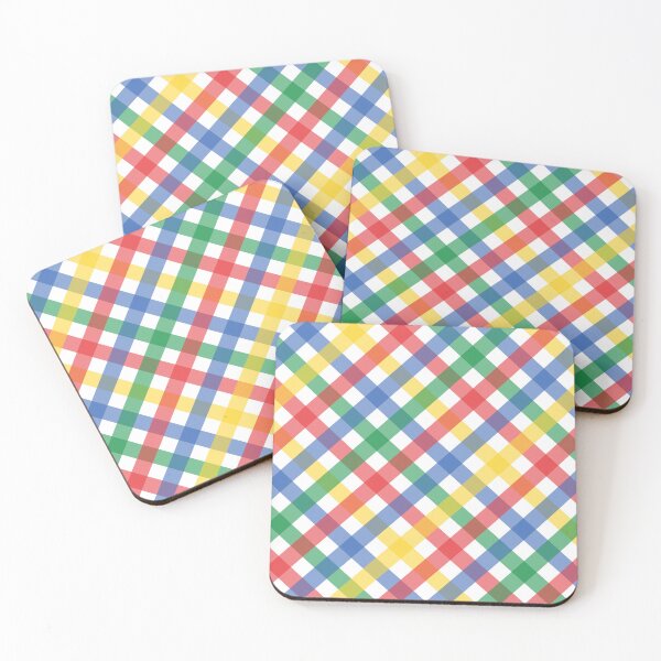Item preview, Rainbow Color Plaid Grid Pattern, Primary Colors Print designed and sold by bestggraphico.