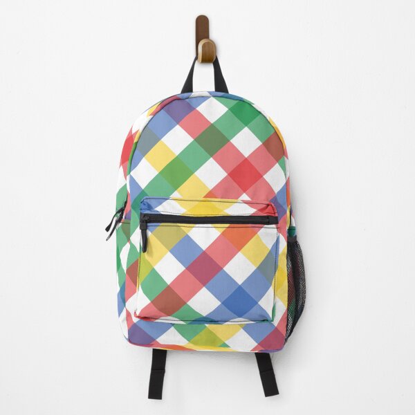Item preview, Rainbow Color Plaid Grid Pattern, Primary Colors Print designed and sold by bestggraphico.