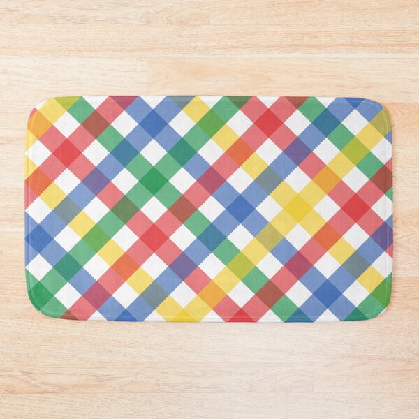 Item preview, Rainbow Color Plaid Grid Pattern, Primary Colors Print designed and sold by bestggraphico.