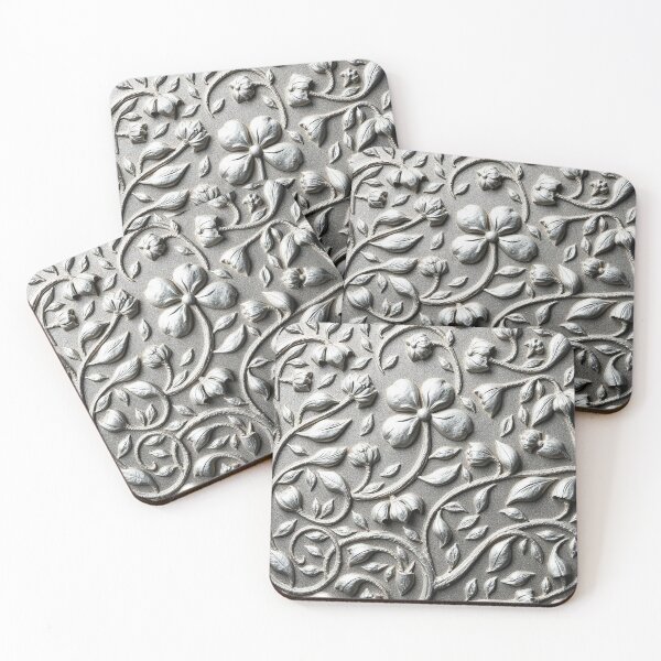 Item preview, Silver Embossed Flowers designed and sold by Jasna Dragun.
