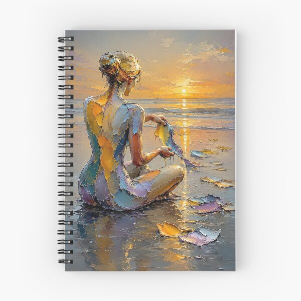 Item preview, Woman at Sunset Coastal Painting designed and sold by dreamybyana.