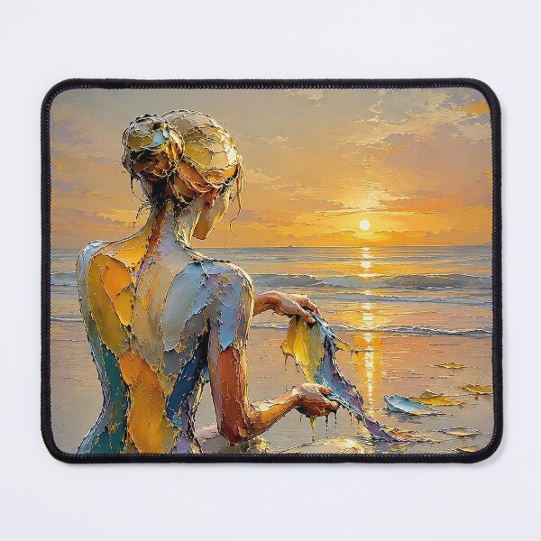 Item preview, Woman at Sunset Coastal Painting designed and sold by dreamybyana.