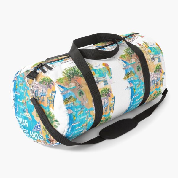 Item preview, Ionian Islands Greece Illustrated Travel Map with Corfu, Zante, Kephalonia, Paxos, Lefkada and Kythera designed and sold by artshop77.