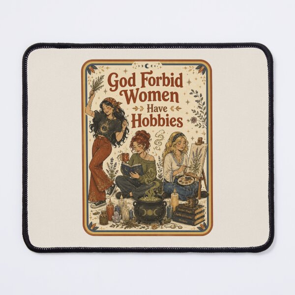 Item preview, God Forbid Women Have Hobbies Funny Feminist Dark Academia, Witchy Bookish Cottagecore designed and sold by Quiajia.