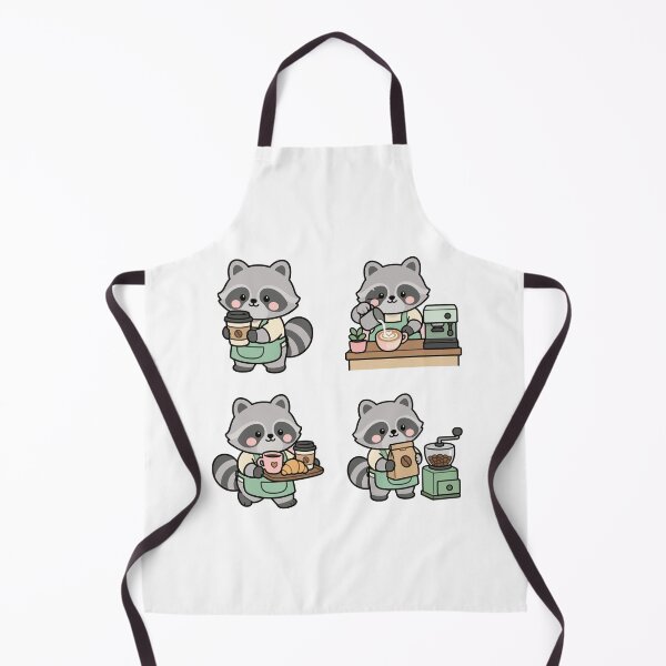 Item preview, Raccoon Barista Coffee Shop – Cute Kawaii Cartoon designed and sold by Moffyuniverse.