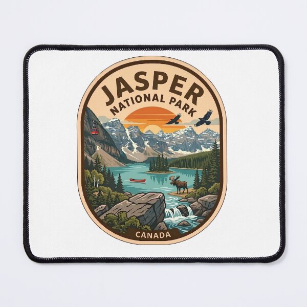 Item preview, Jasper National Park Canada Wildlife & Mountains Vintage Badge designed and sold by LittleArij.