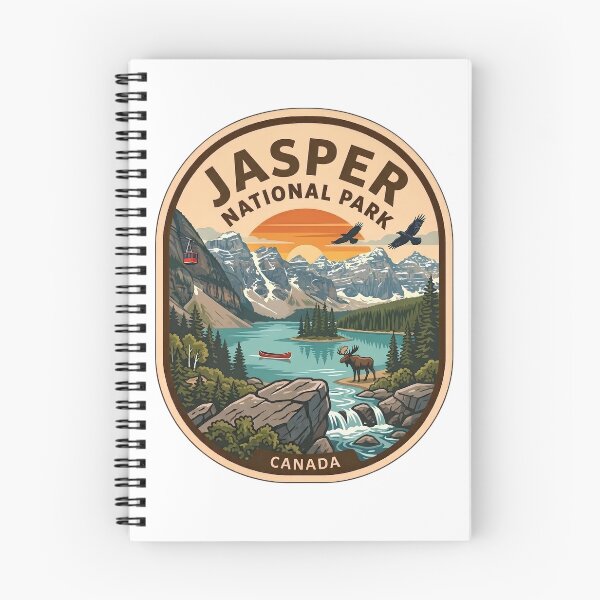Item preview, Jasper National Park Canada Wildlife & Mountains Vintage Badge designed and sold by LittleArij.