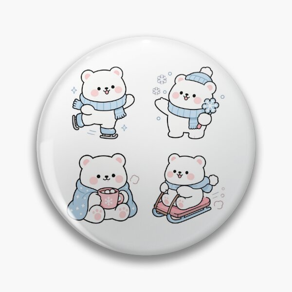Item preview, White Bear Winter Snow – Cute Kawaii Cartoon designed and sold by Moffyuniverse.